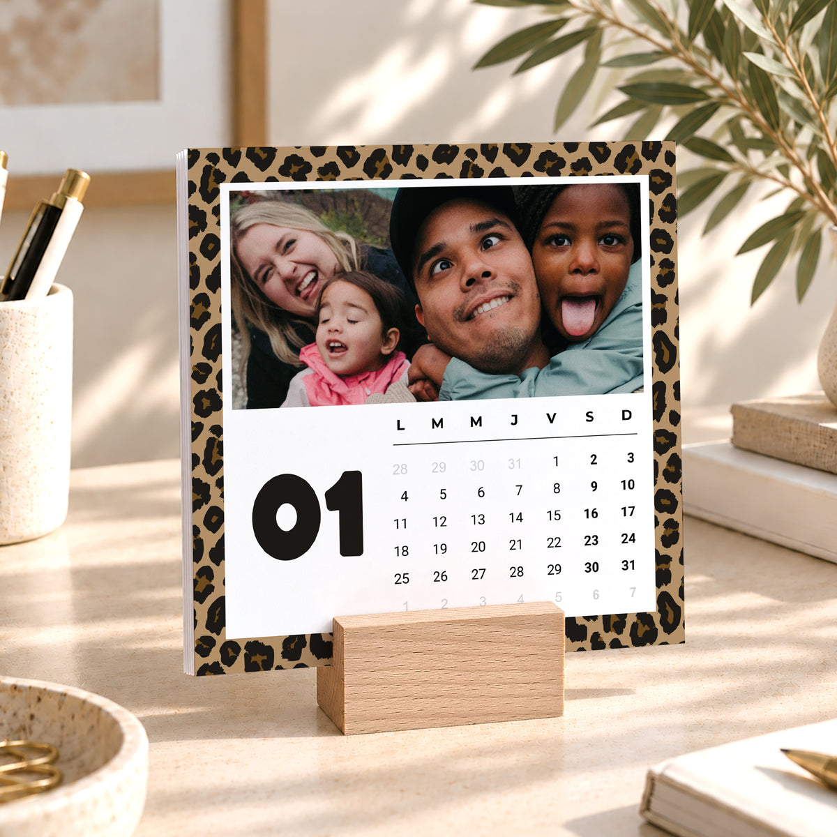 Calendrier Fin d'année 6 cartes Gradients Tendance Léopard photo N° 1