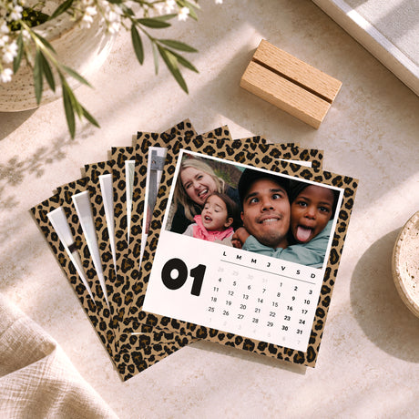 Calendrier Fin d'année 6 cartes Gradients Tendance Léopard