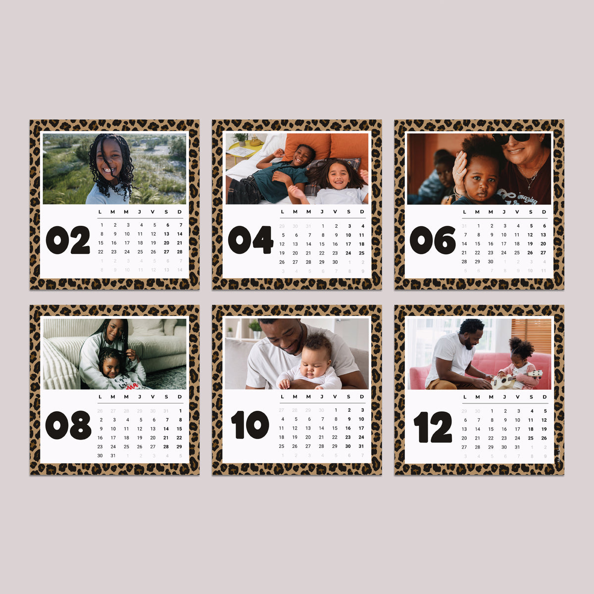 Calendrier Fin d'année 6 cartes Gradients Tendance Léopard photo N° 4