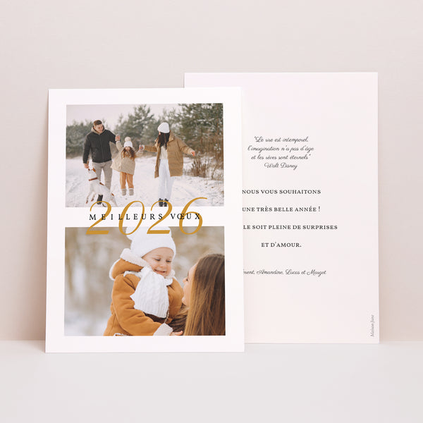 Carte de voeux Fin d'année Portrait Deux Souhaits photo
