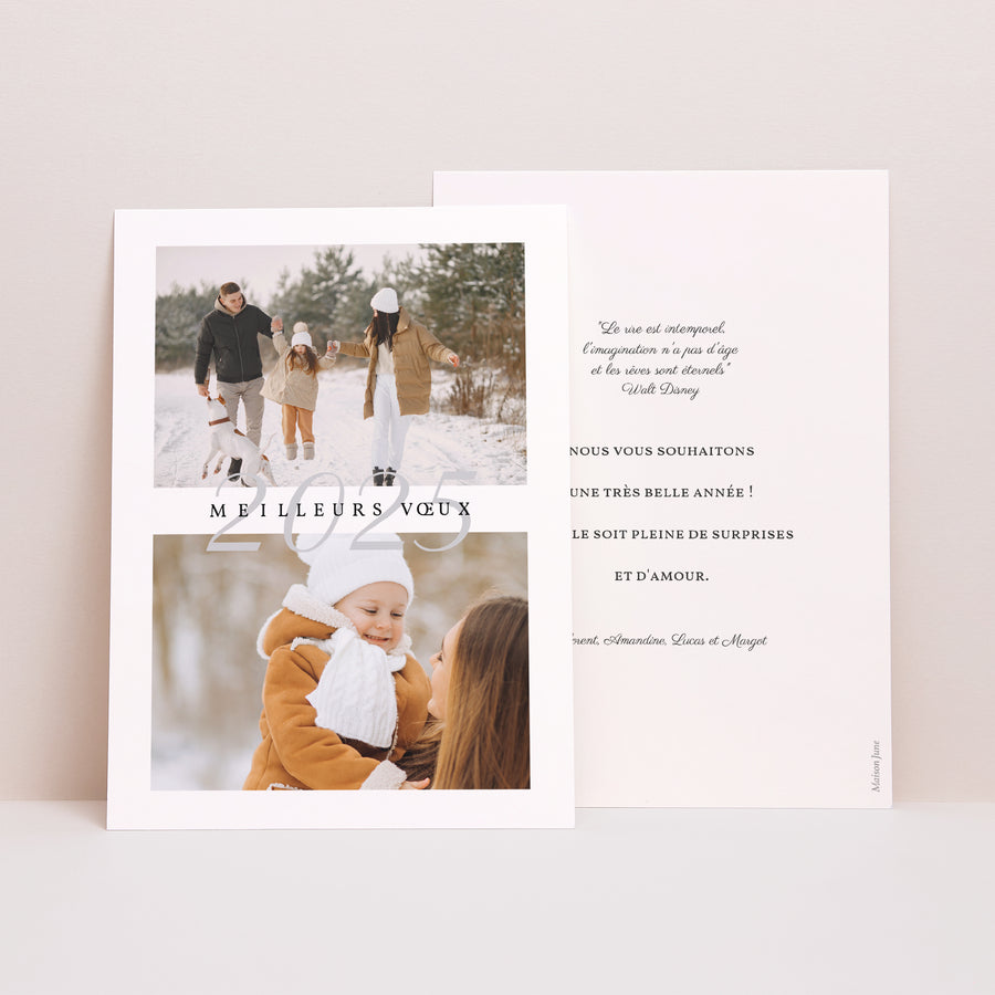 Carte de voeux Fin d'année Portrait Deux Souhaits photo