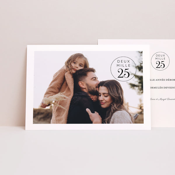 Carte de voeux Fin d'année Paysage Estampillée photo