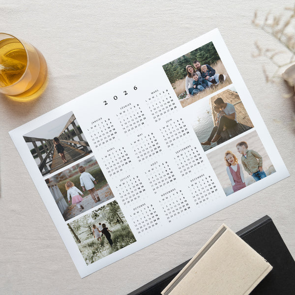 Calendrier Fin d'année Monopage paysage Photos Famille photo