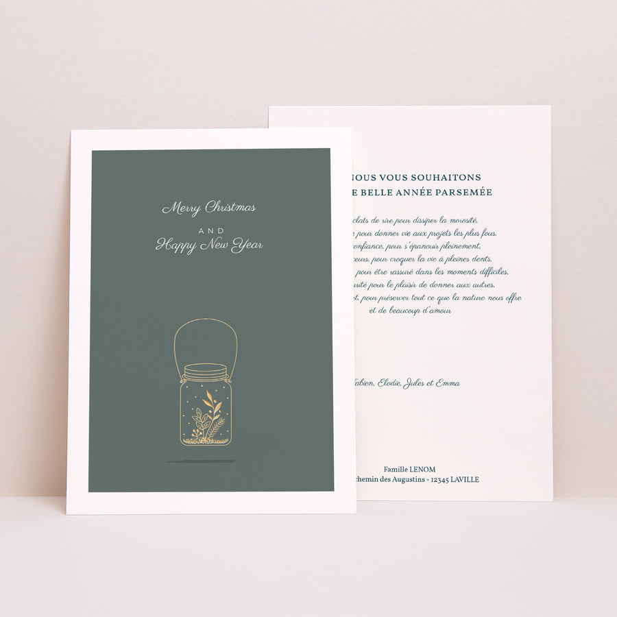 Carte de Noel Fin d'année Portrait Pot magique photo
