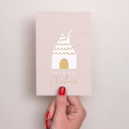 Carte de Noel Fin d'année Portrait Maison enneigée photo N° 2