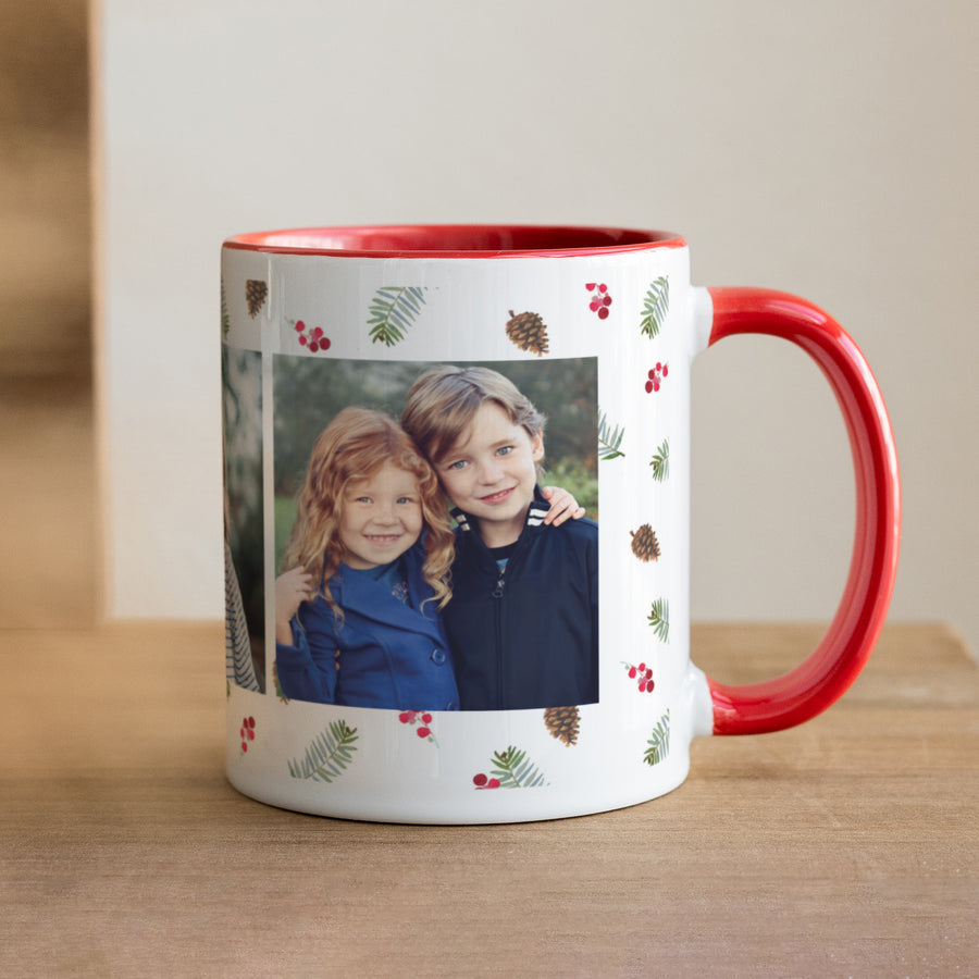 Mug Fin d'année Rouge Photos et forêt photo