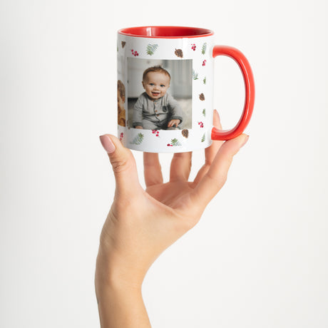 Mug Fin d'année Rouge Photos et forêt
