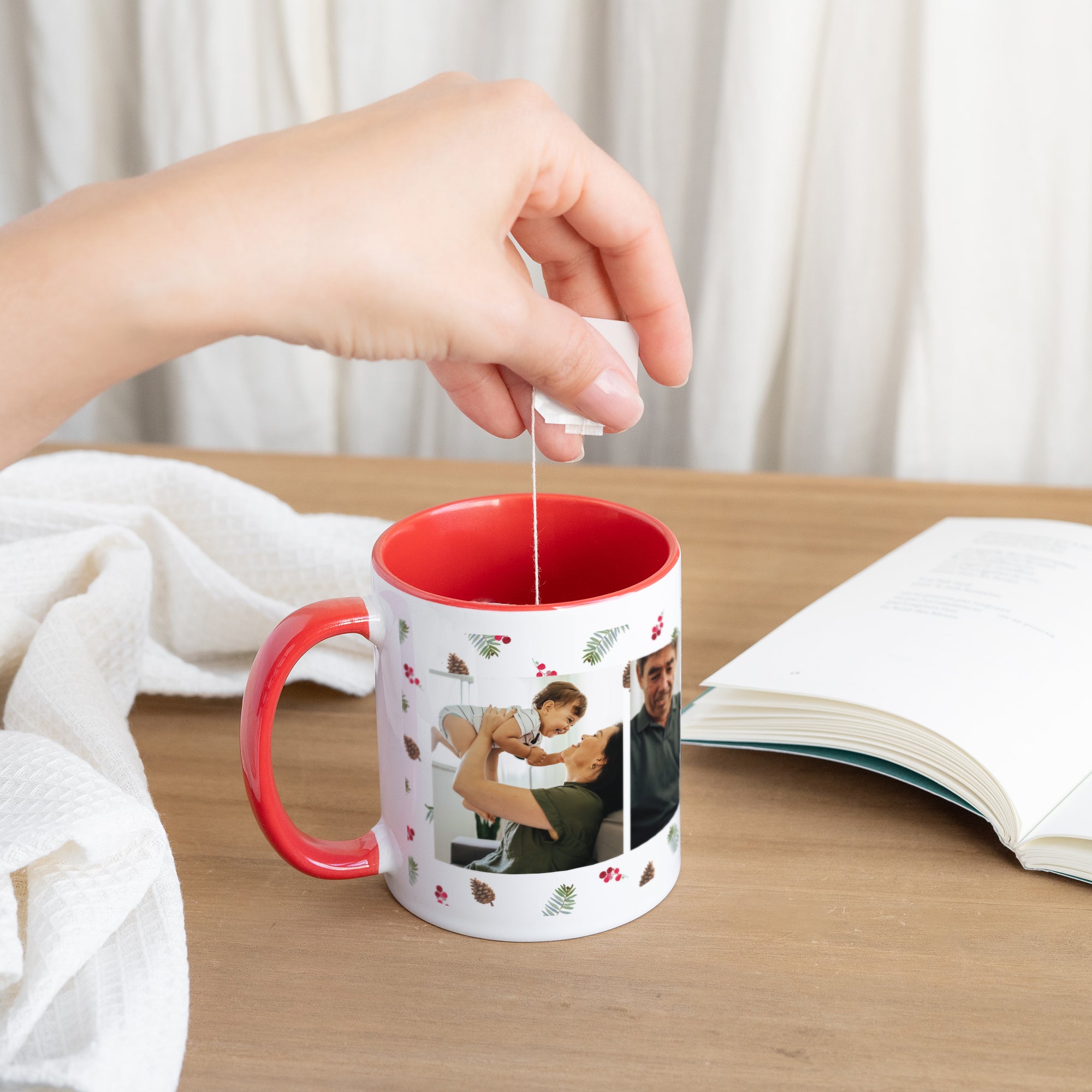 Mug Fin d'année Rouge Photos et forêt photo N° 3