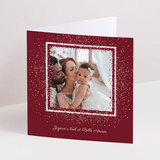 Carte de Noel Fin d'année Carré double volet Noël pétillant photo