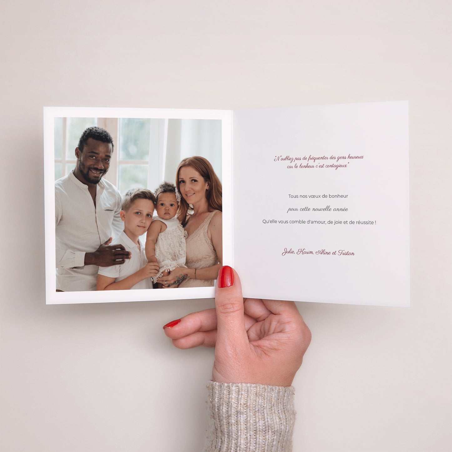 Carte de Noel Fin d'année Carré double volet Noël pétillant photo N° 2