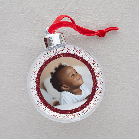 Boule de Noël Fin d'année Ronde Cadre & Paillettes