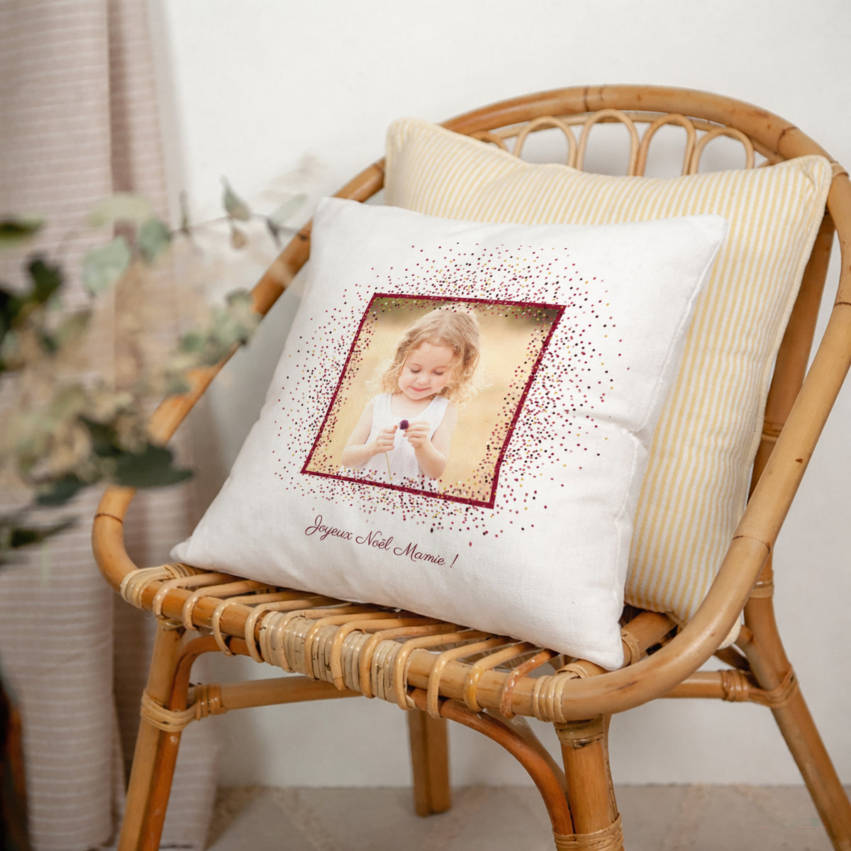 Coussin Fin d'année Beige naturel Cadre & Paillettes photo N° 2