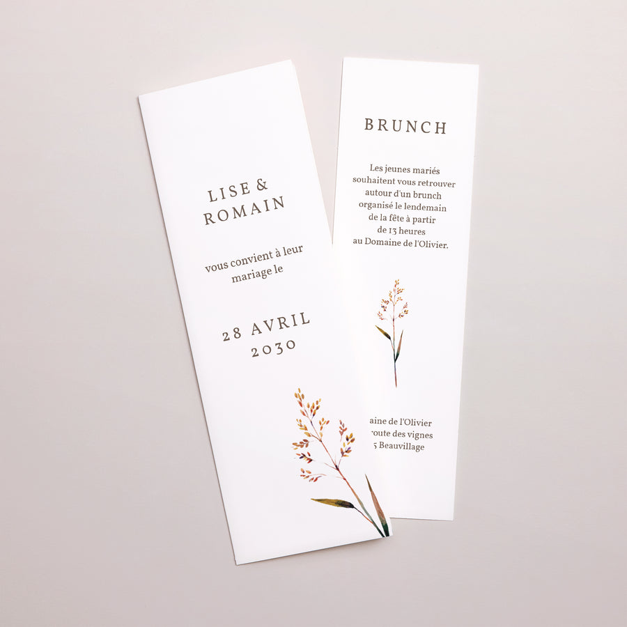 Faire-part Mariage Marque-page photo Jolies Brindilles photo