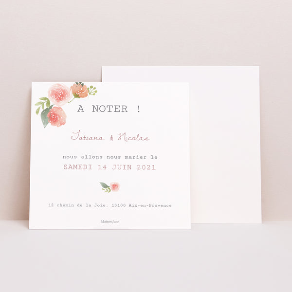 Invitations Mariage Carré Couronne Champêtre photo
