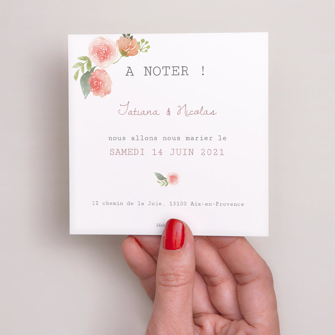 Invitations Mariage Carré Couronne Champêtre photo N° 2