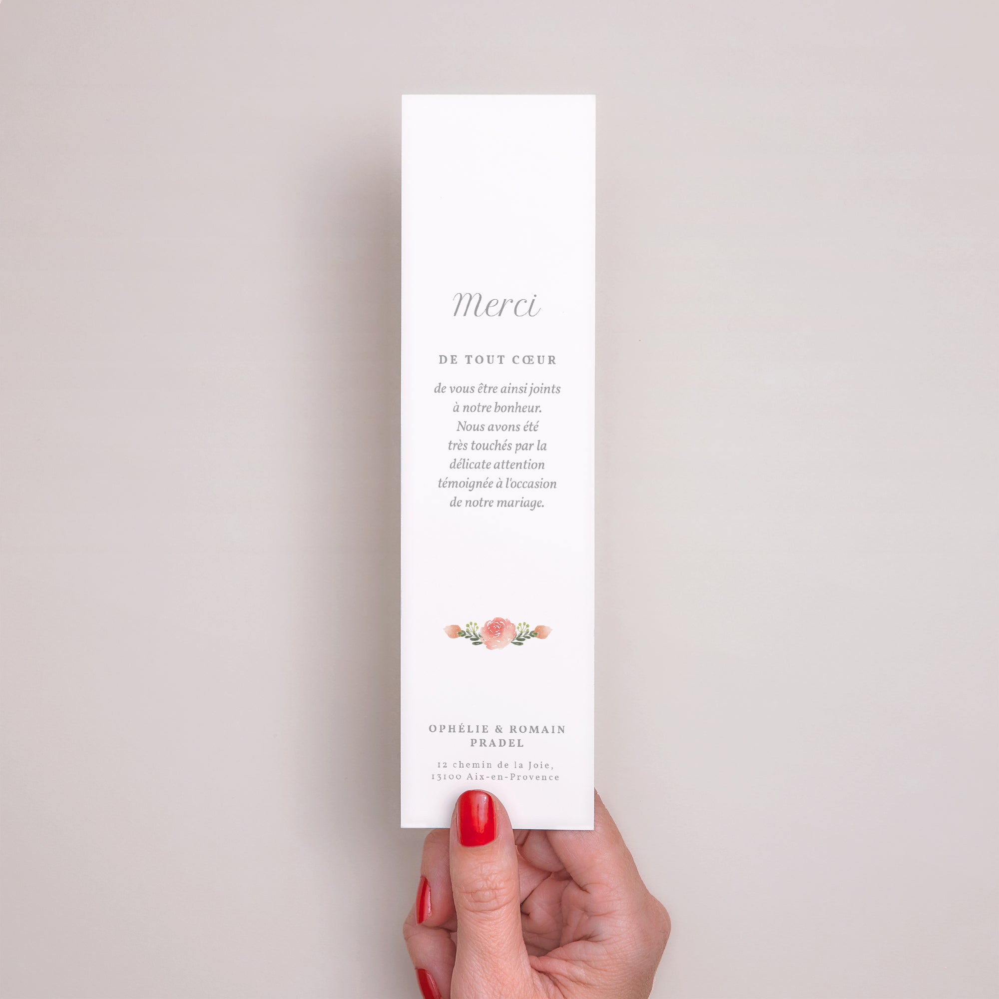 Remerciements Mariage Marque-page Couronne Florale photo N° 3