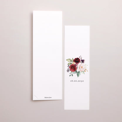 Faire-part Mariage Marque-page photo Fleurs Marsala photo N° 3