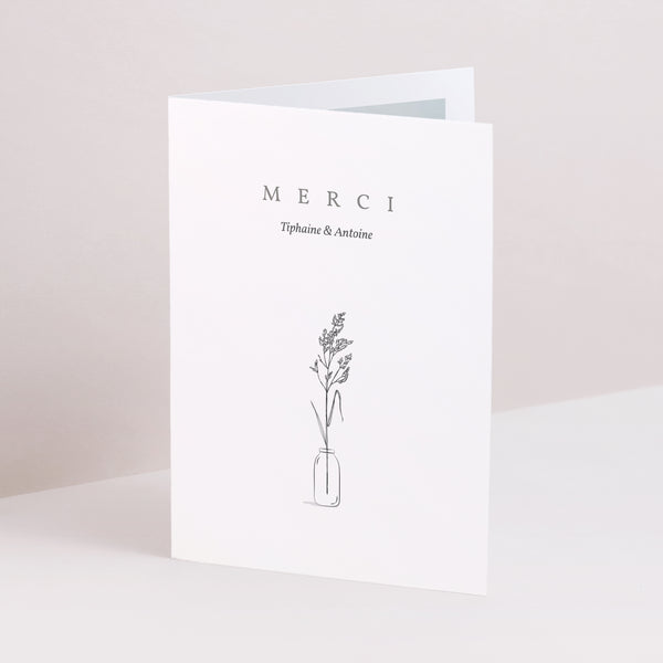 Remerciements Mariage Double volet portrait Brin d'Amour photo