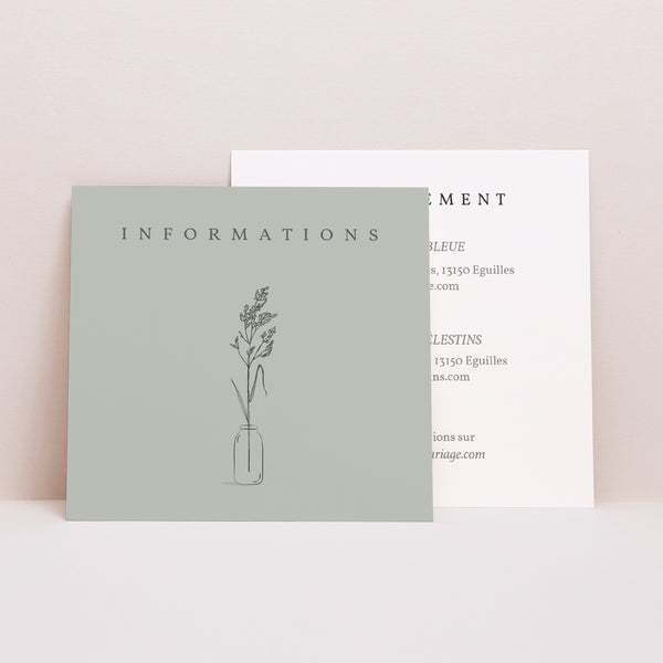 Carton réponse Mariage Carré Brin d'Amour photo