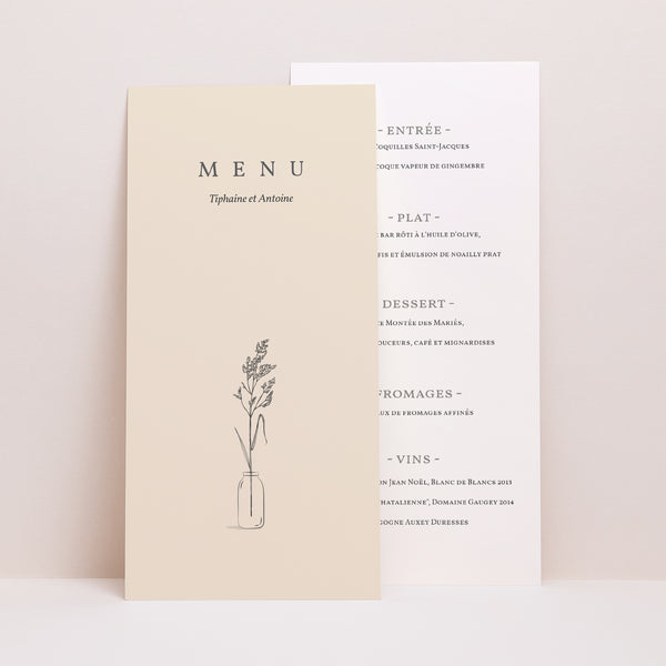 Menu Mariage Panoramique portrait Brin d'Amour photo