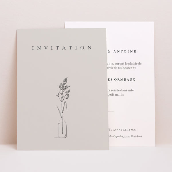 Invitations Mariage Portrait Brin d'Amour photo