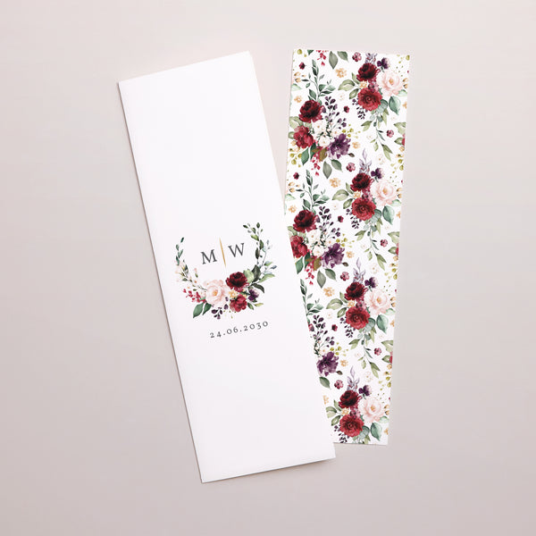 Faire-part Mariage Marque-page photo Couronne Marsala photo