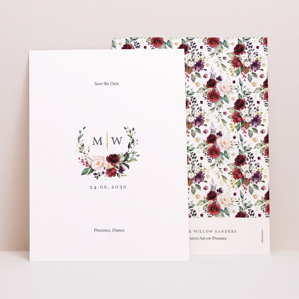 Save the date Mariage Portrait Couronne Marsala photo
