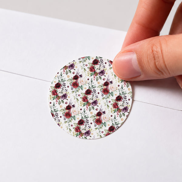 Sticker Mariage Rond Couronne Marsala photo