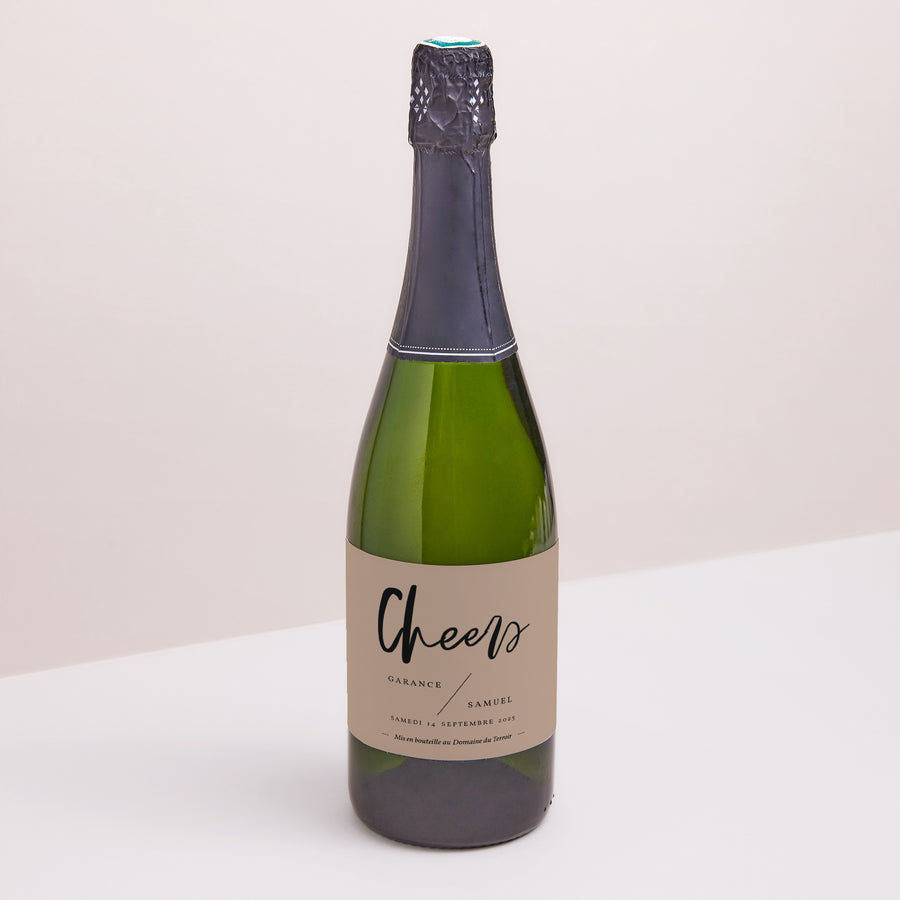 Etiquette bouteille Mariage Paysage Effet Brush photo