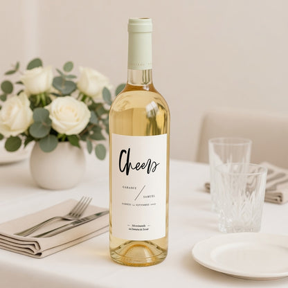 Etiquette bouteille Mariage Portrait Effet Brush photo N° 2