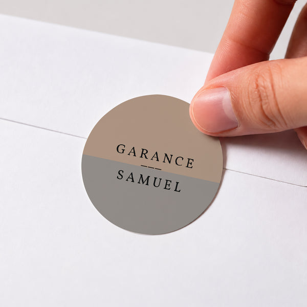 Sticker Mariage Rond Effet Brush photo