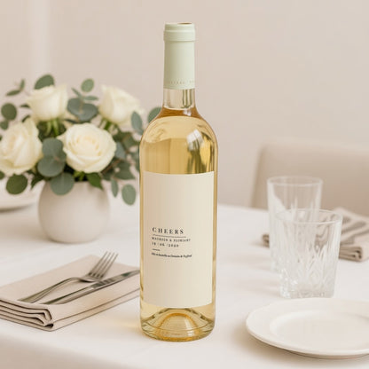 Etiquette bouteille Mariage Portrait Lin & Moutarde photo N° 2