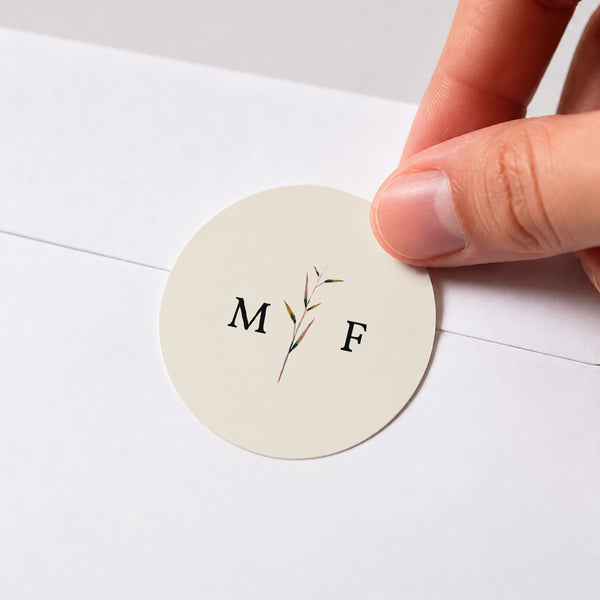 Sticker Mariage Rond Lin & Moutarde photo