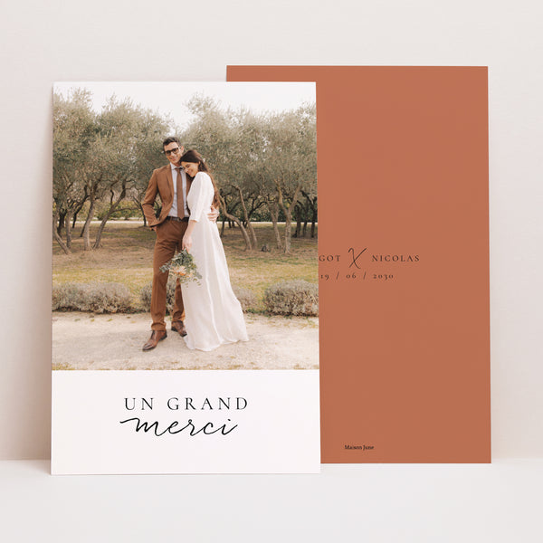 Remerciements Mariage Portrait Calligraphie Cannelle photo