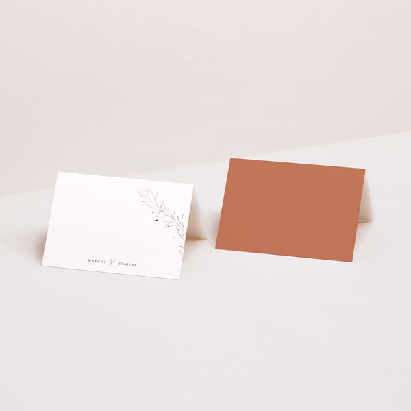 Marque-place Mariage 2 volets Calligraphie Cannelle photo