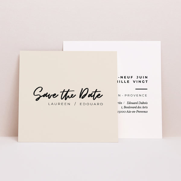Save the date Mariage Carré Mastic et Majestic photo