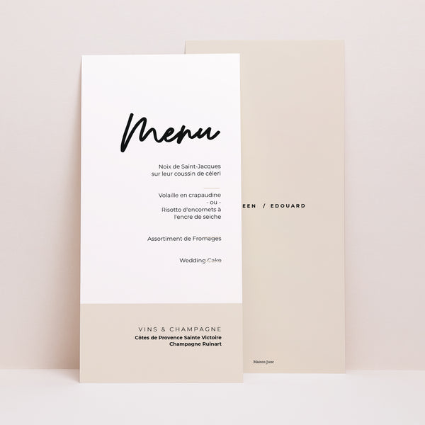 Menu Mariage Panoramique portrait Mastic et Majestic photo
