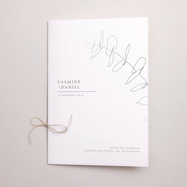 Livret de messe Mariage Double volet Eucalyptus photo
