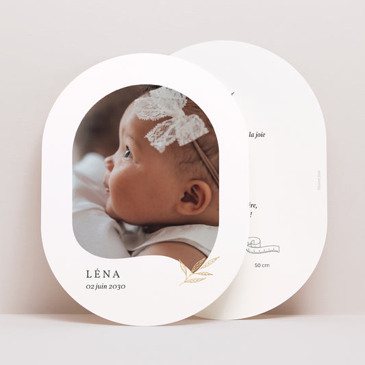 Faire-part Naissance Ovale Jolie Pousse photo