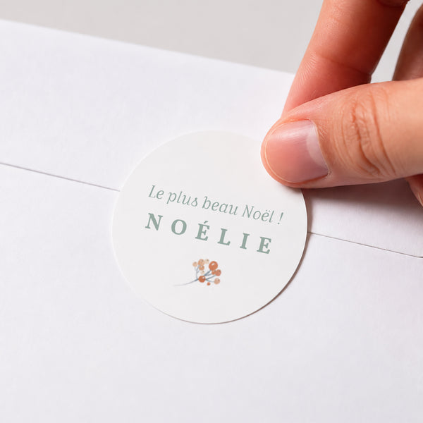 Sticker Naissance Rond Noël Liberty photo
