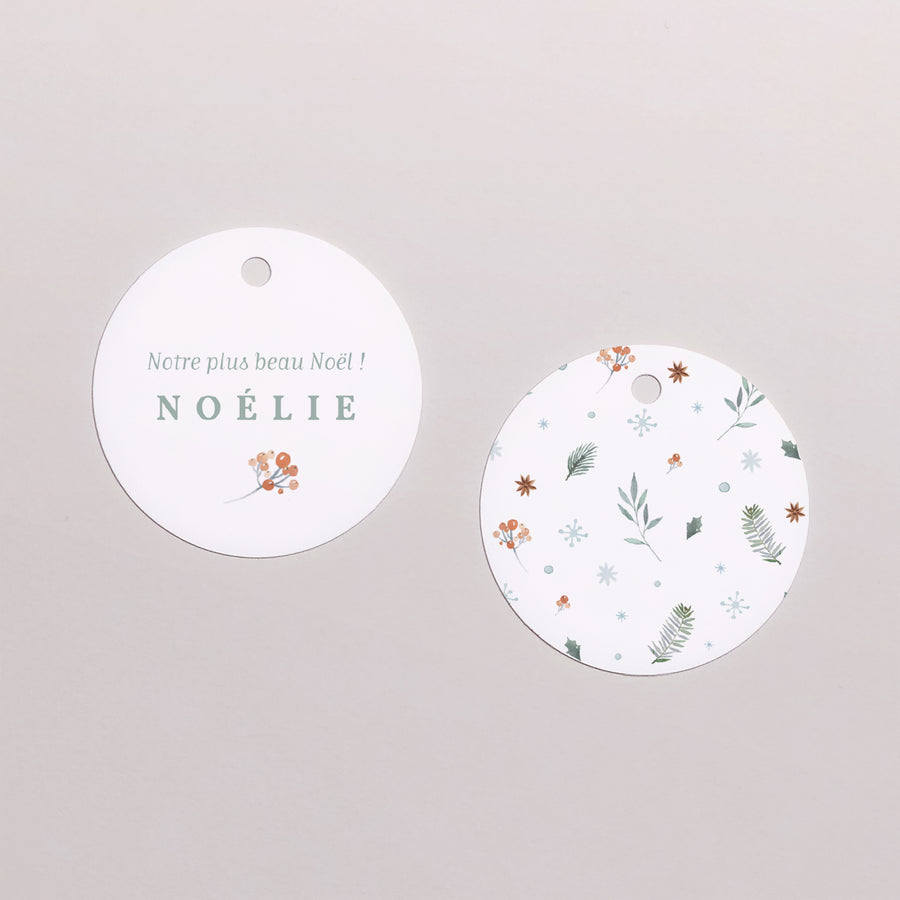 Etiquette perforée Naissance Ronde Noël Liberty photo