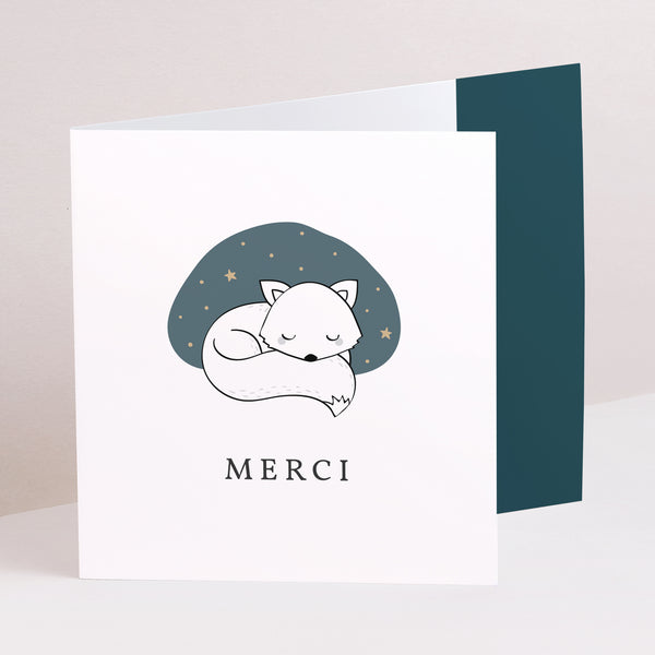 Remerciements Naissance Double volet asymétrique Renard des neiges photo