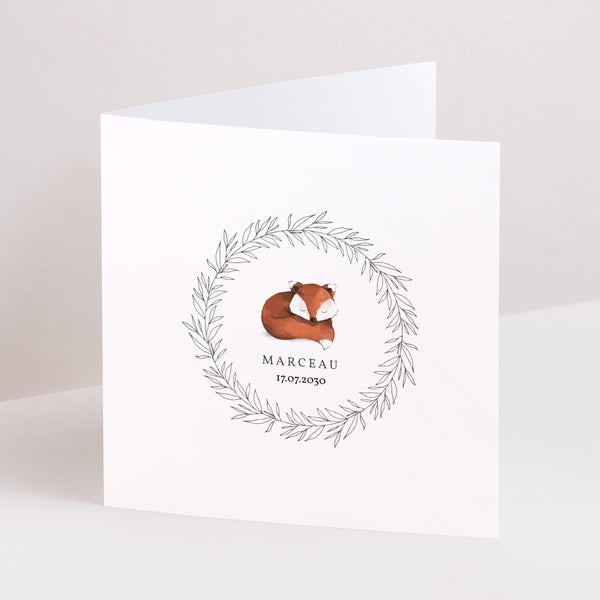 Faire-part Naissance Carré double volet Foxy photo