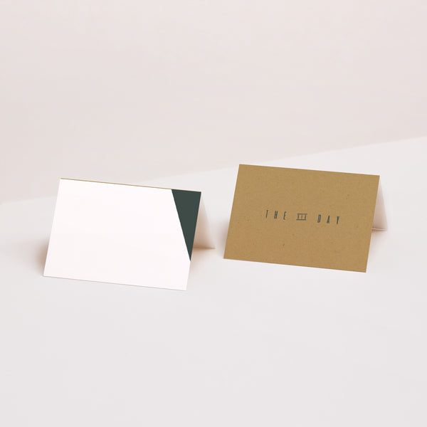 Marque-place Mariage 2 volets Vert & Kraft photo
