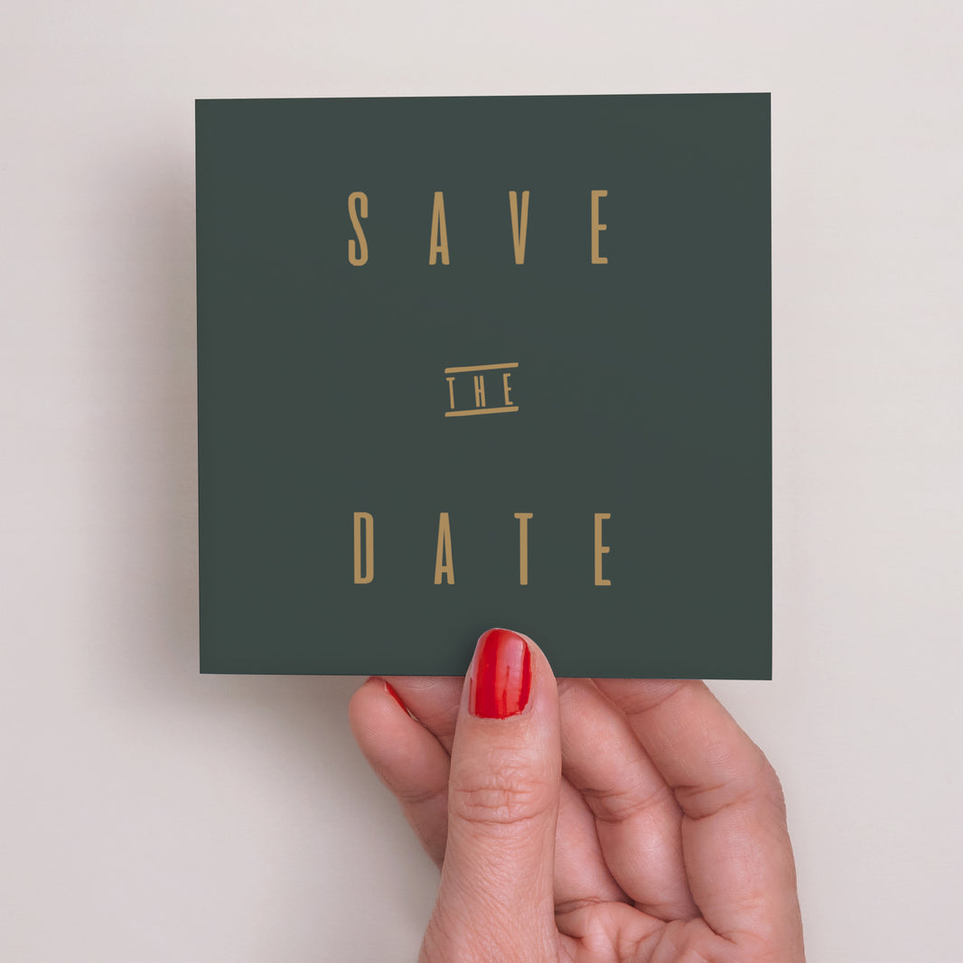 Save the date Mariage Carré Vert & Kraft photo N° 2