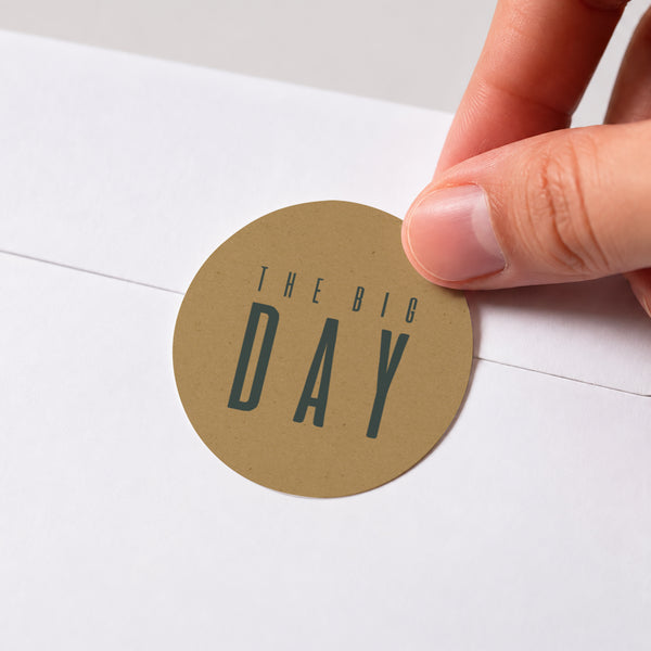 Sticker Mariage Rond Vert & Kraft photo