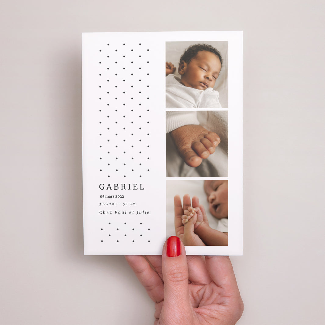 Faire-part Naissance Portrait Pois Design photo N° 2