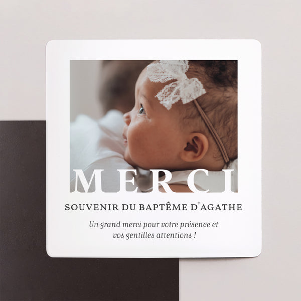 Remerciements Baptême Lot de 9, magnétique Graphique photo