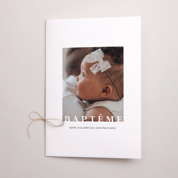 Livret de messe Baptême Double volet Graphique photo