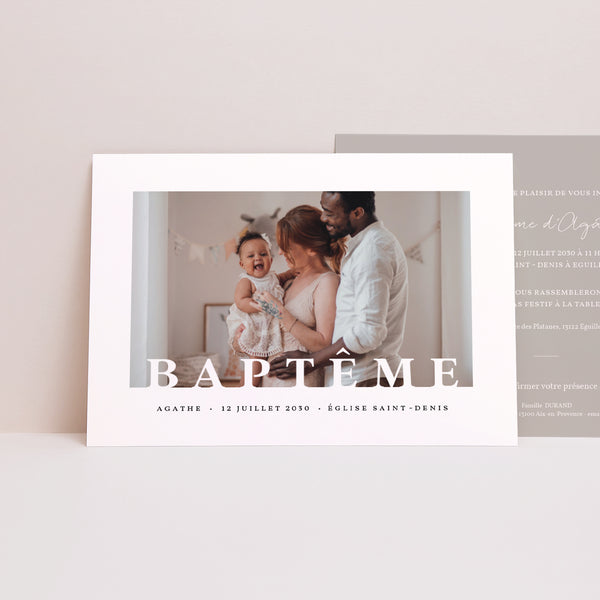 Faire-part Baptême Paysage Graphique photo